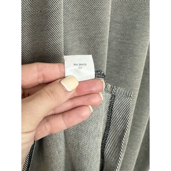 GEOFFREY BEENE Mens XL Double Cotton Print Button Down Shirt Gray Stripe Knit - Picture 10 of 10